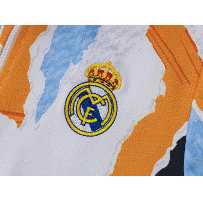 Chandal de Chaqueta del Real Madrid Nino 24-25 Blanco y Amarillo